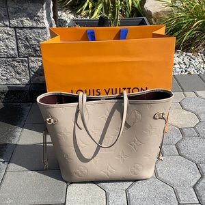Auth Louis Vuitton Monogram Empreinte Neverfull